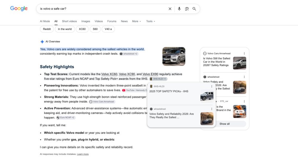 Volvo safe car